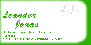 leander jonas business card
